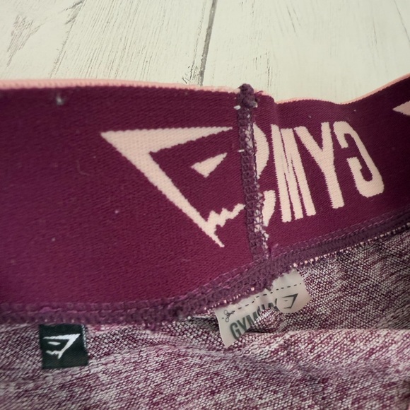 Lot of 2 Gymshark Leggings Women M Seamless Tight Preppy Purple Gray Gym Active - Picture 7 of 8